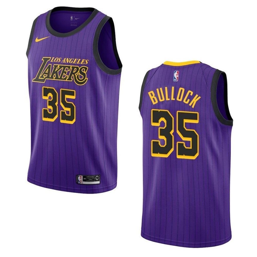 Los Angeles Lakers 35 Reggie Bullock City Swingman Purple 3D Jersey dRARL
