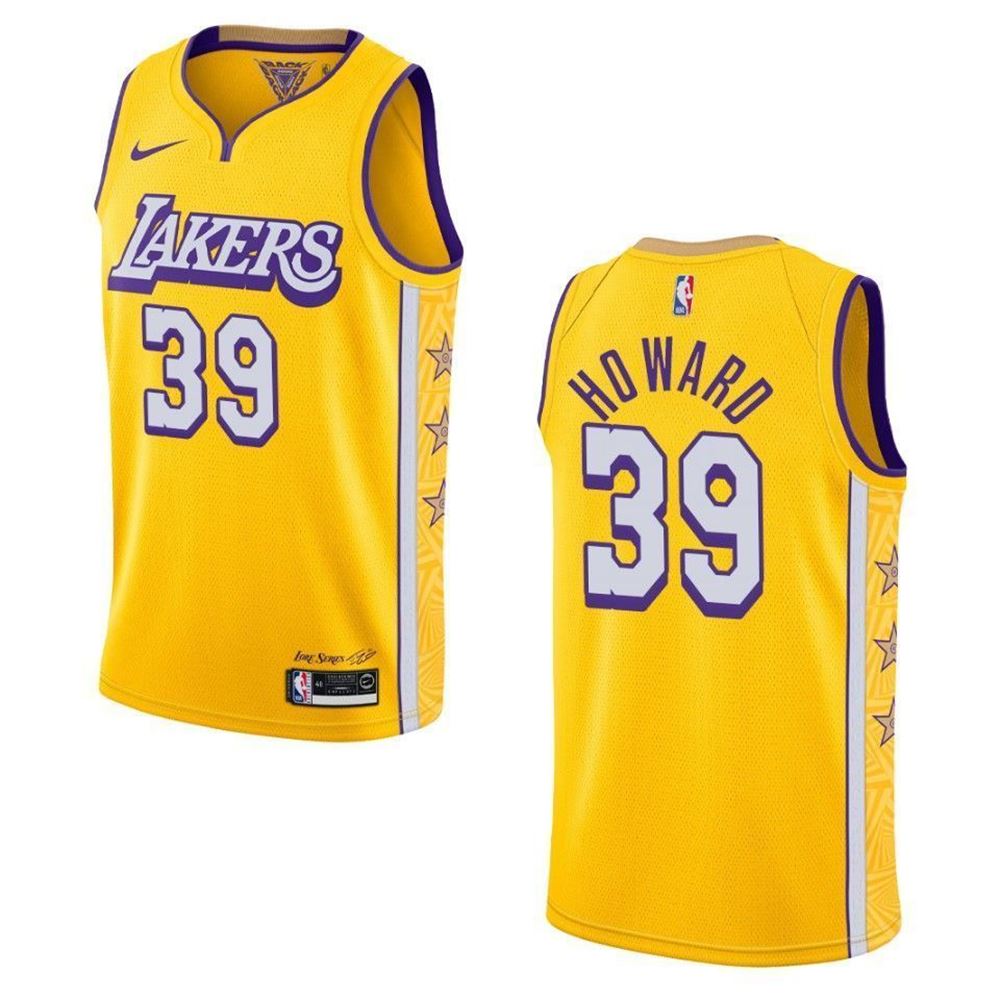 Los Angeles Lakers 39 Dwight Howard City Swingman Gold 3D Jersey W5Uc7