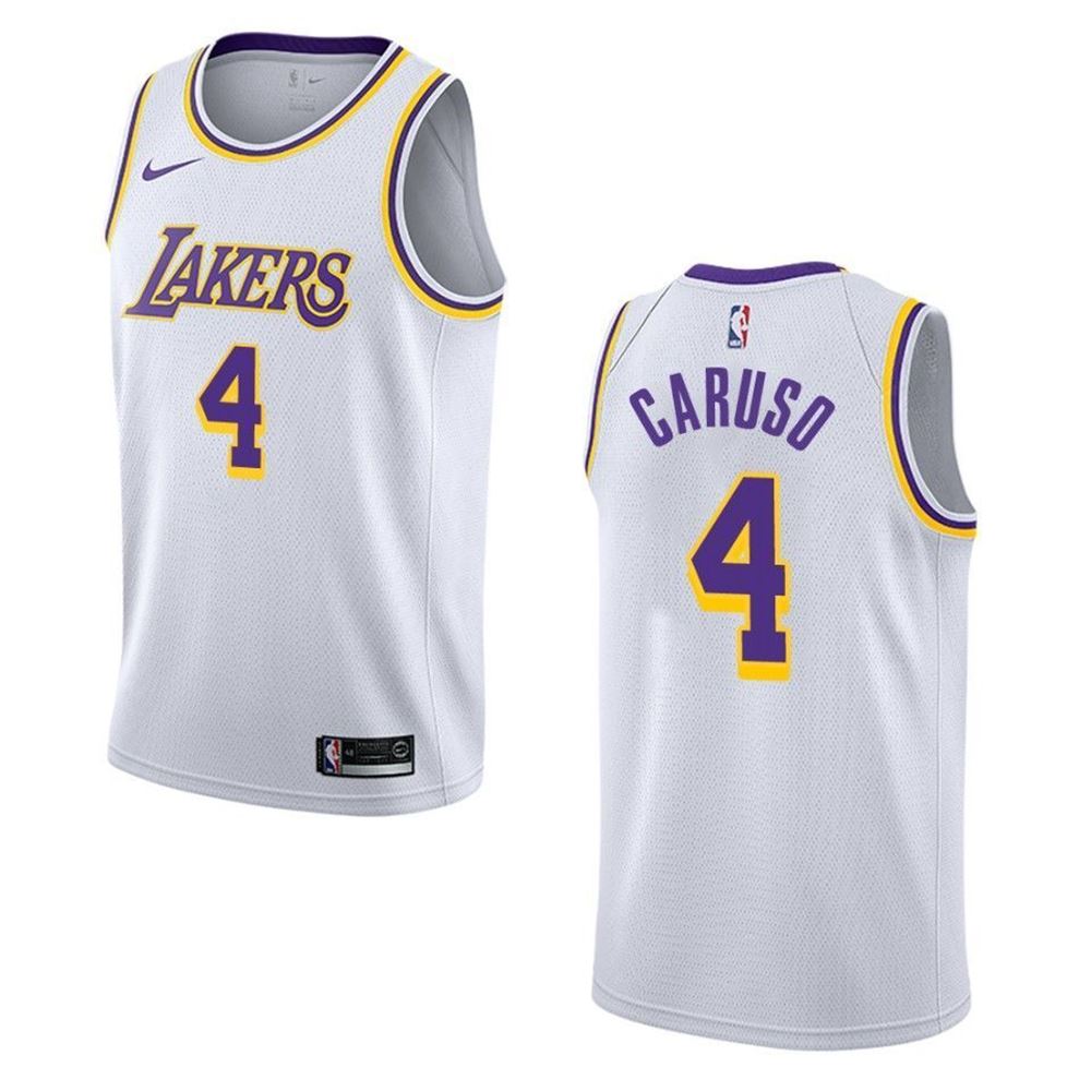 Los Angeles Lakers 4 Alex Caruso Association Swingman White 3D Jersey ebyAp