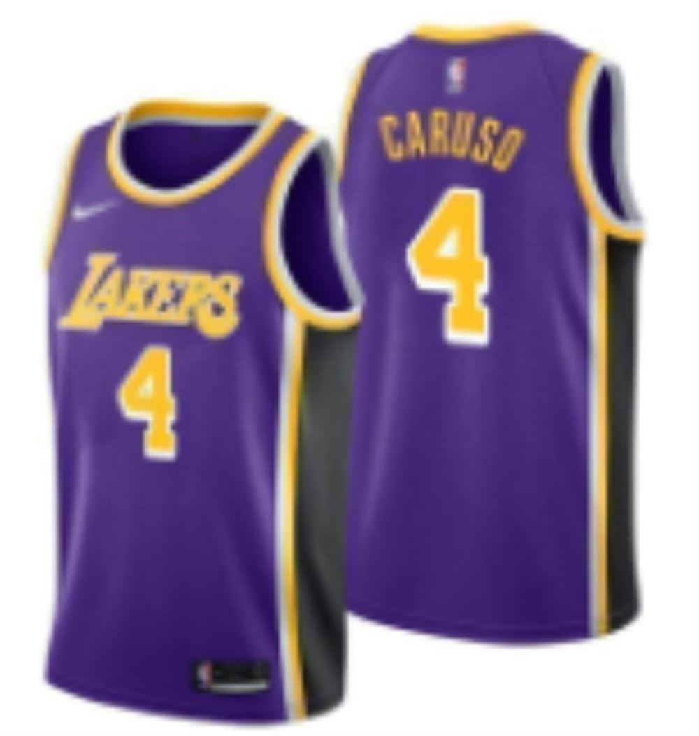 Los Angeles Lakers Alex Caruso 4 2020 Nba New Arrival Purple Jersey AllOver Print czYY6