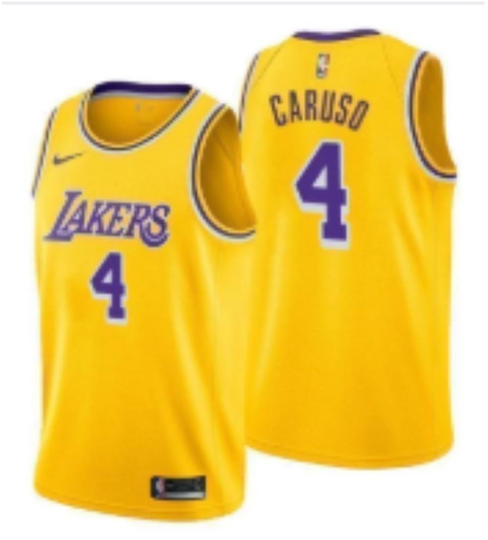 Los Angeles Lakers Alex Caruso 4 2021 NBA New Arrival Gold Jersey