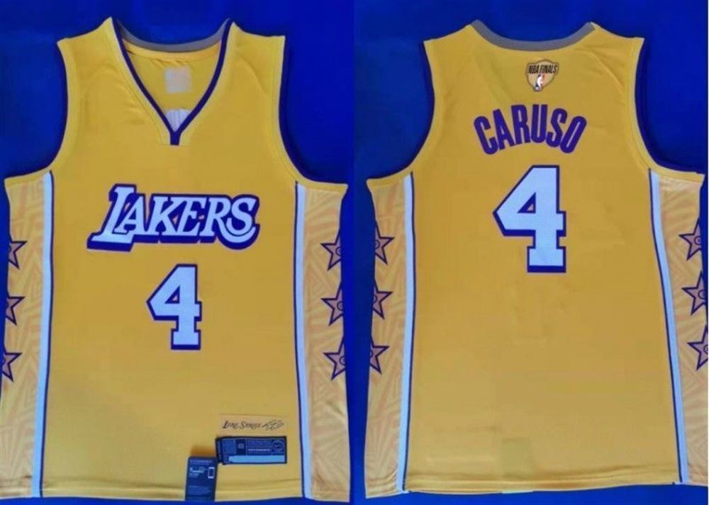 Los Angeles Lakers Alex Caruso 4 NBA 2021 New Arrival yellow jersey BSXyY