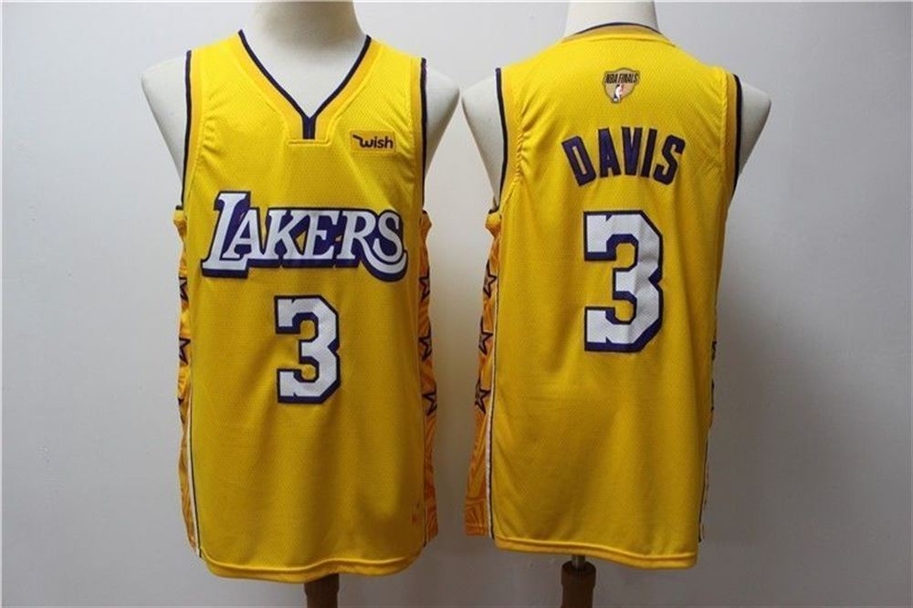 Los Angeles Lakers Anthony Davis 2 Nba 2020 New Arrival Yellow Jersey AllOver Print Fb9l1