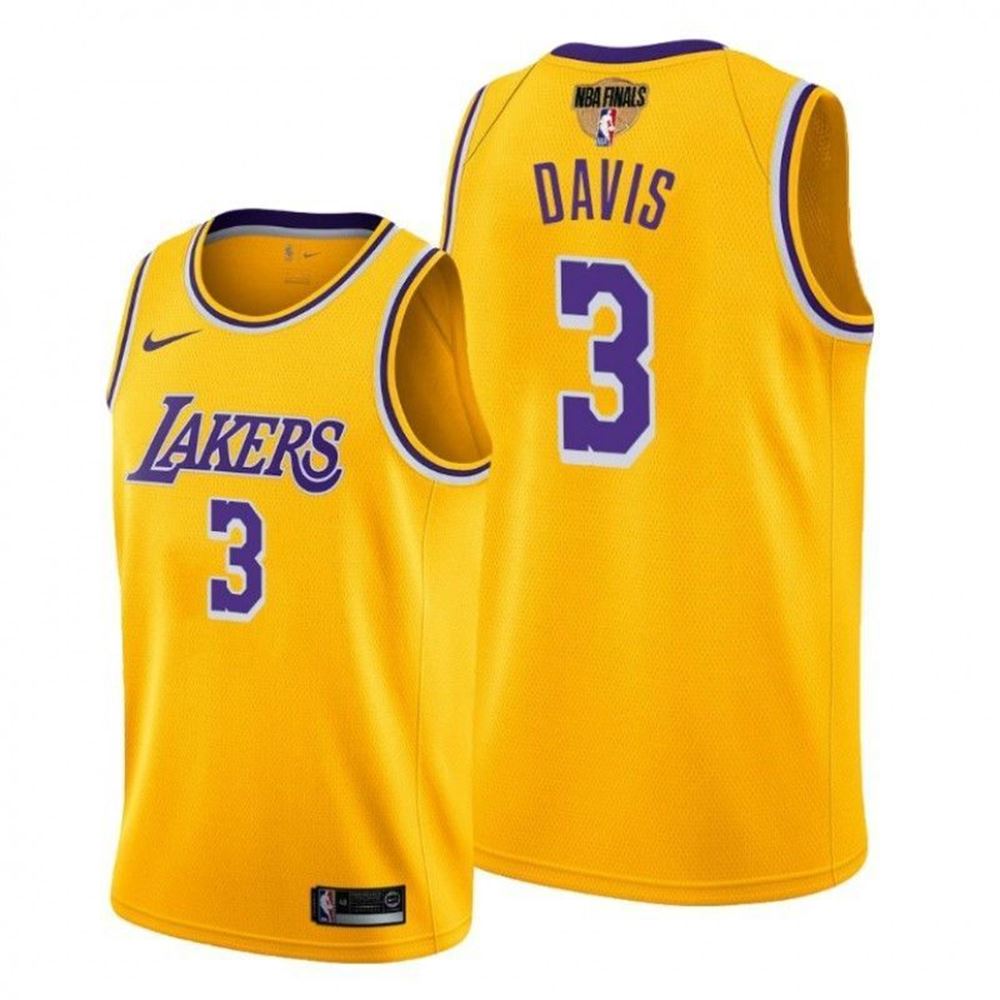 Los Angeles Lakers Anthony Davis 2021 NBA Finals Bound Gold Jersey Icon Edition 7K3wY