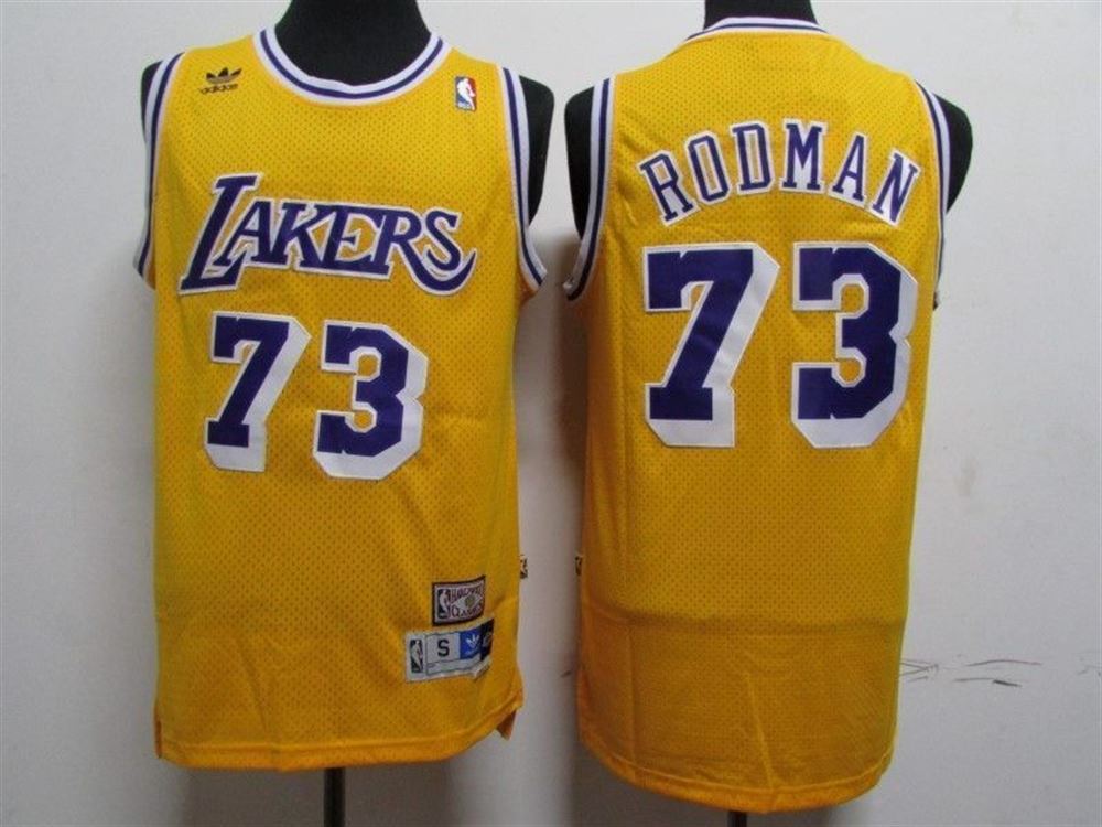Los Angeles Lakers Dennis Rodman 73 Nba 2020 New Arrival Yellow Jersey AllOver Print