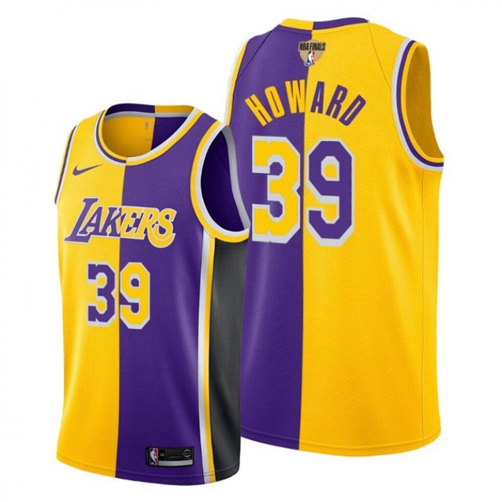 Los Angeles Lakers Dwight Howard 2021 NBA Finals Bound Gold Purple Jersey Split Special Edition a4pyH