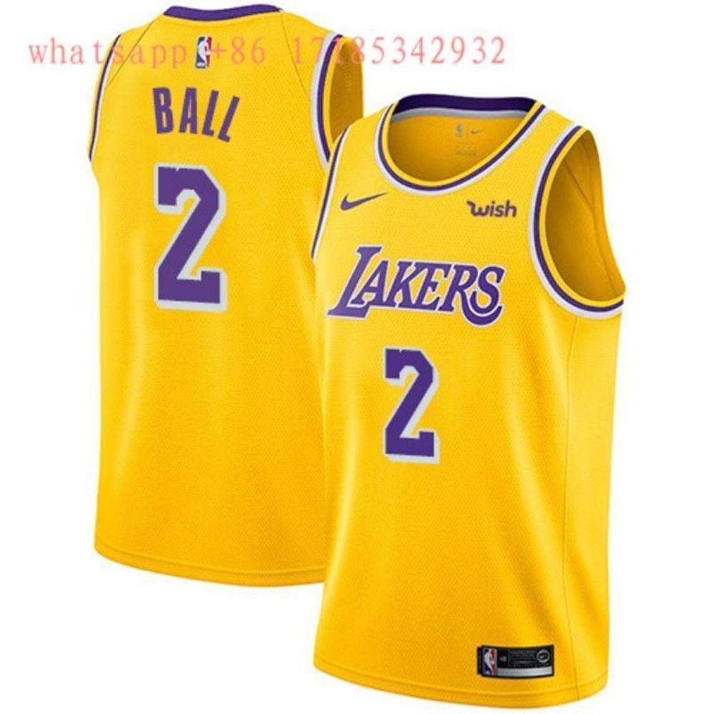 Los Angeles Lakers Lonzo Ball 2 2020 Nba New Arrival Gold Jersey AllOver Print i7MkN