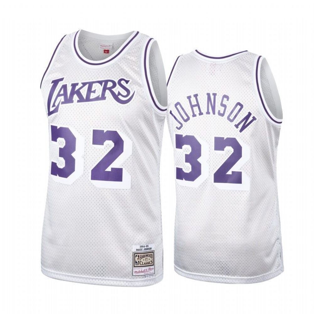 Los Angeles Lakers Magic Johnson Platinum Hardwood Classics Jersey 32 IodzZ