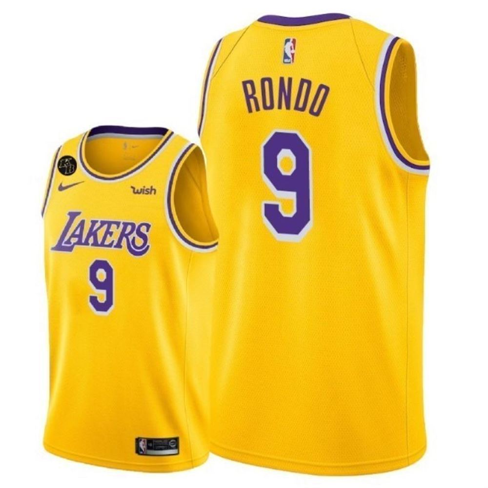 Los Angeles Lakers Rajon Rondo 9 NBA New Arrival Gold Jersey gCsOs