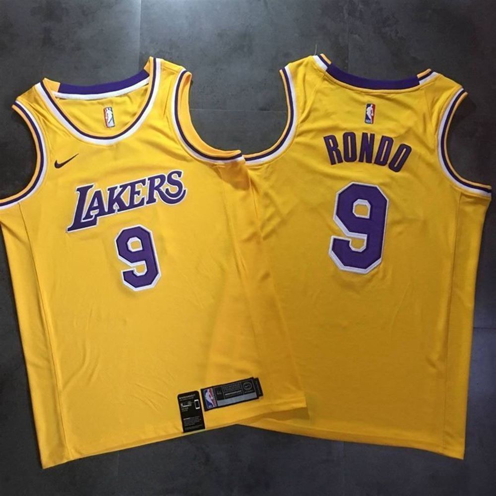 Los Angeles Lakers Rajon Rondo 9 Nba Classic Gold Jersey AllOver Print RKTDZ