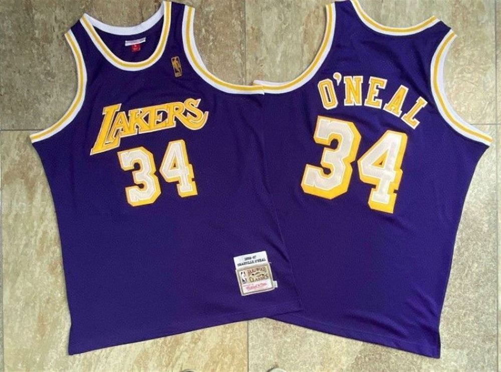 Los Angeles Lakers Shaquille ONeal 34 Nba 2021 New Arrival Blue Jersey IyifQ