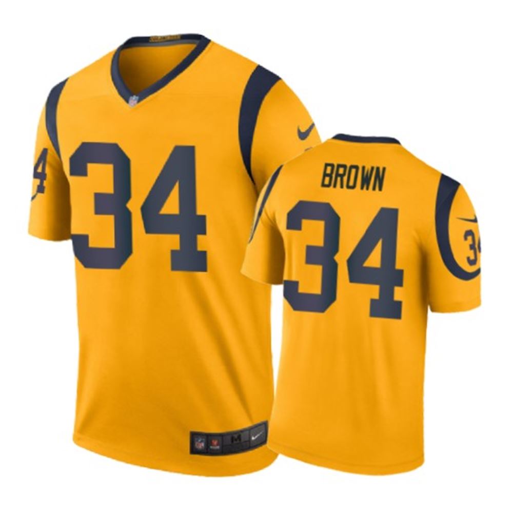 Los Angeles Rams 34 Malcolm Brown Nike color rush Gold Jersey