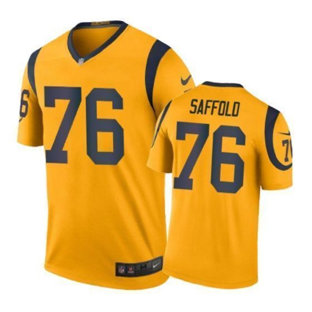 Los Angeles Rams 76 Rodger Saffold Color Rush Gold 3D Jersey 2Girc