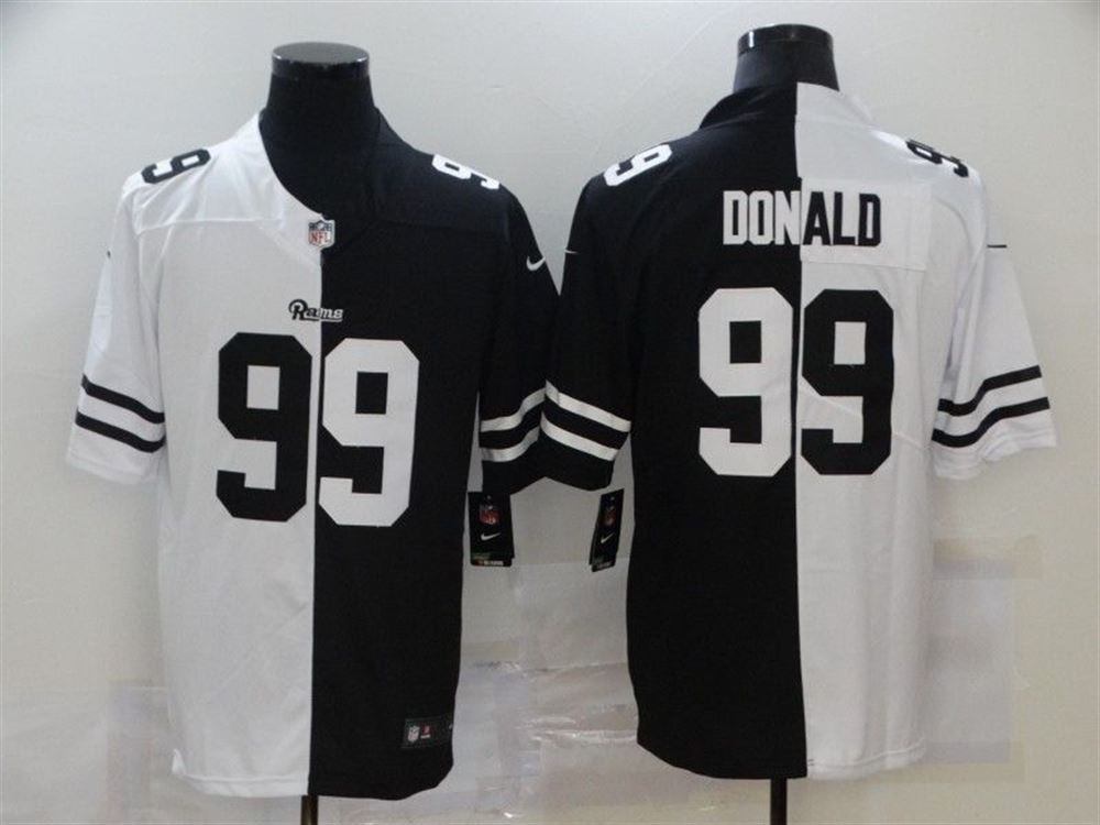 Los Angeles Rams Aaron Donald 99 Black And White Jersey Gifts For Fans pN2ih