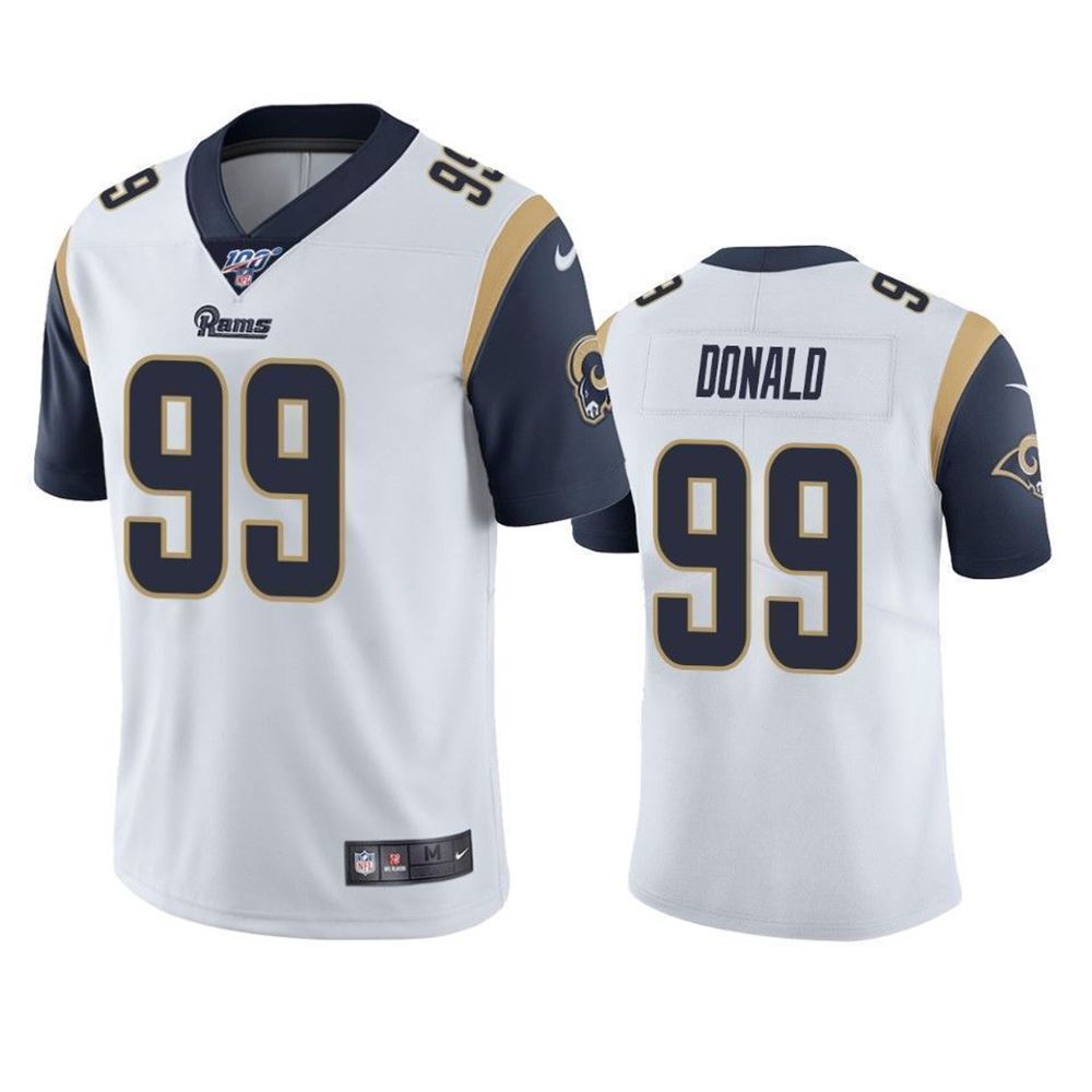 Los Angeles Rams Aaron Donald White 100Th Season Vapor Limited 3D Jersey DY3CO