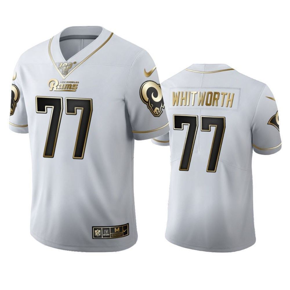 Los Angeles Rams Andrew Whitworth White 100th Season Golden Edition Mens Jersey 2rfqD