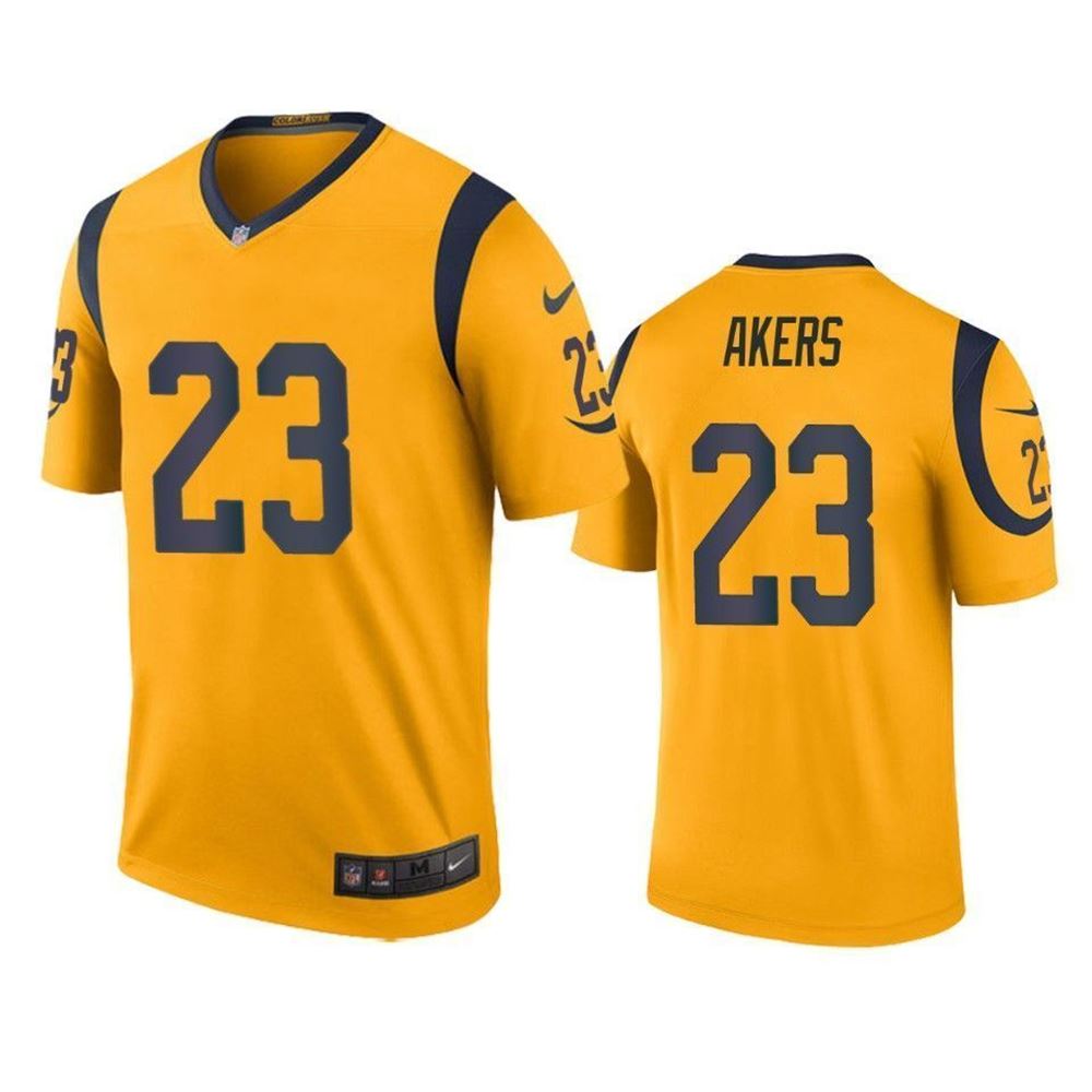 Los Angeles Rams Cam Akers Gold Color Rush Legend 3D Jersey VvLA2