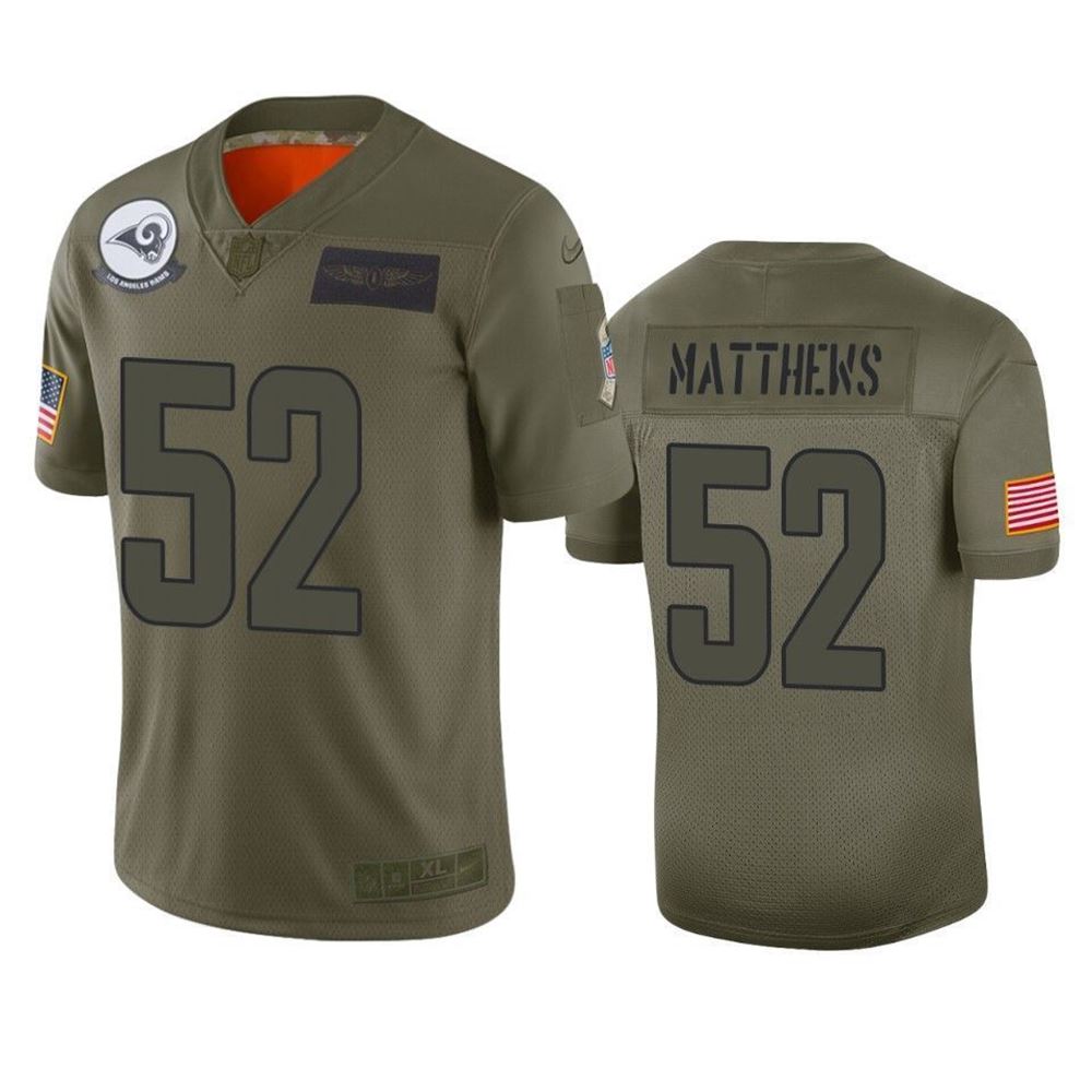 Los Angeles Rams Clay Matthews Camo 2021 Salute To Service Limited 3D Jersey OnaIN