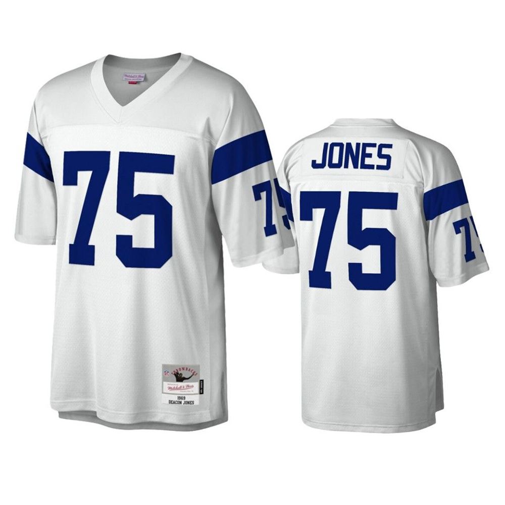 Los Angeles Rams Deacon Jones White Legacy Replica Jersey LsO1b