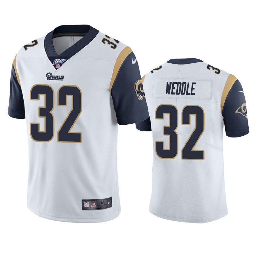 Los Angeles Rams Eric Weddle White 100Th Season Vapor Limited 3D Jersey G2Oma