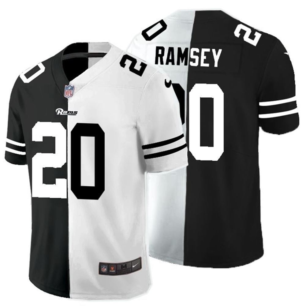 Los Angeles Rams Jalen Ramsey 20 Nfl 2021 New Arrival Black And White Jersey ERMuN