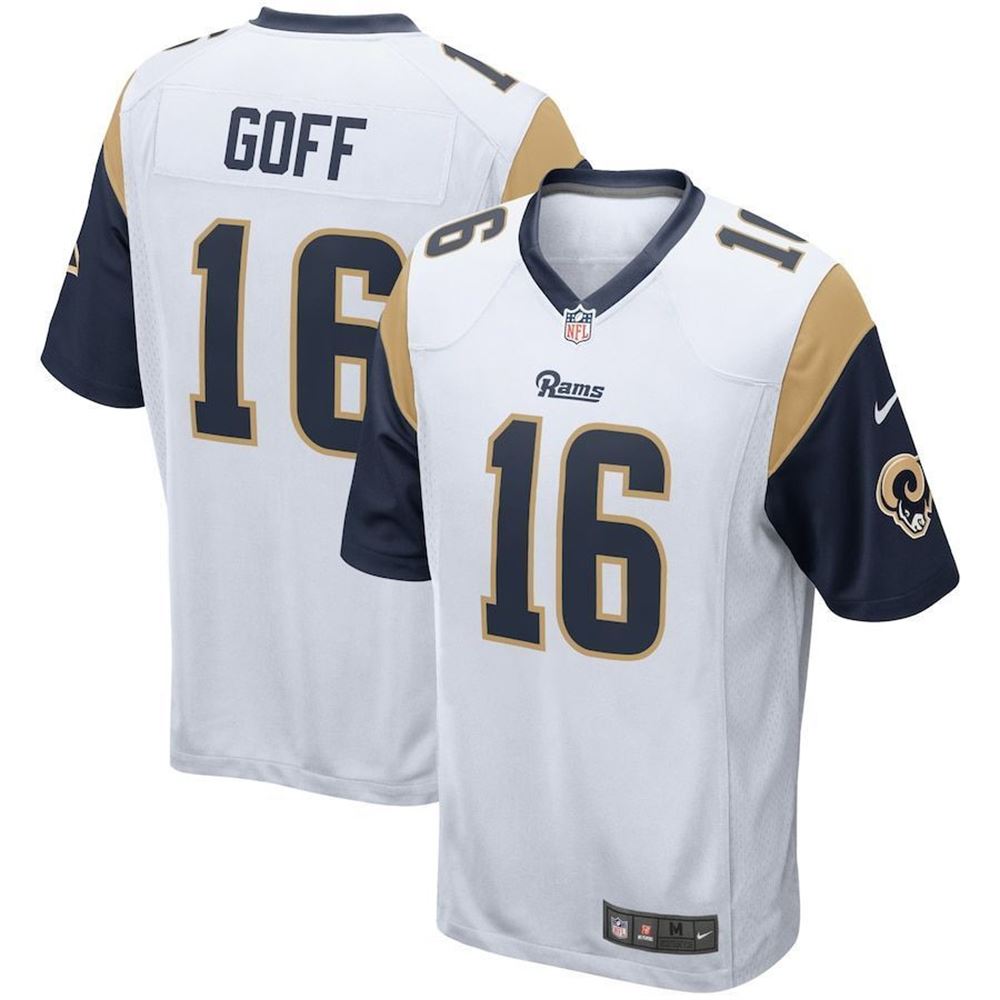 Los Angeles Rams Jared Goff White Game Player Jersey JCa1D