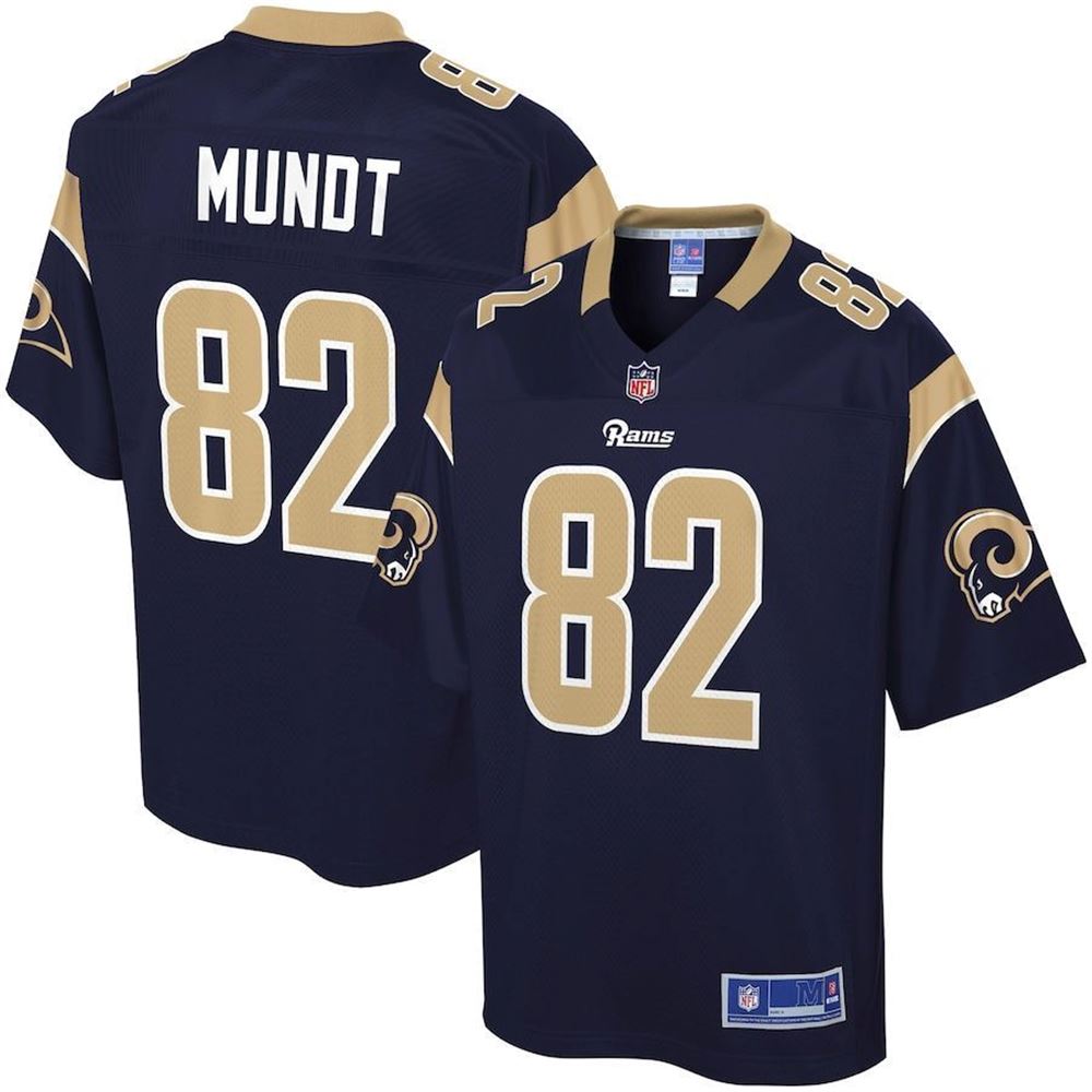 Los Angeles Rams Johnny Mundt Navy Home Player Jersey jersey