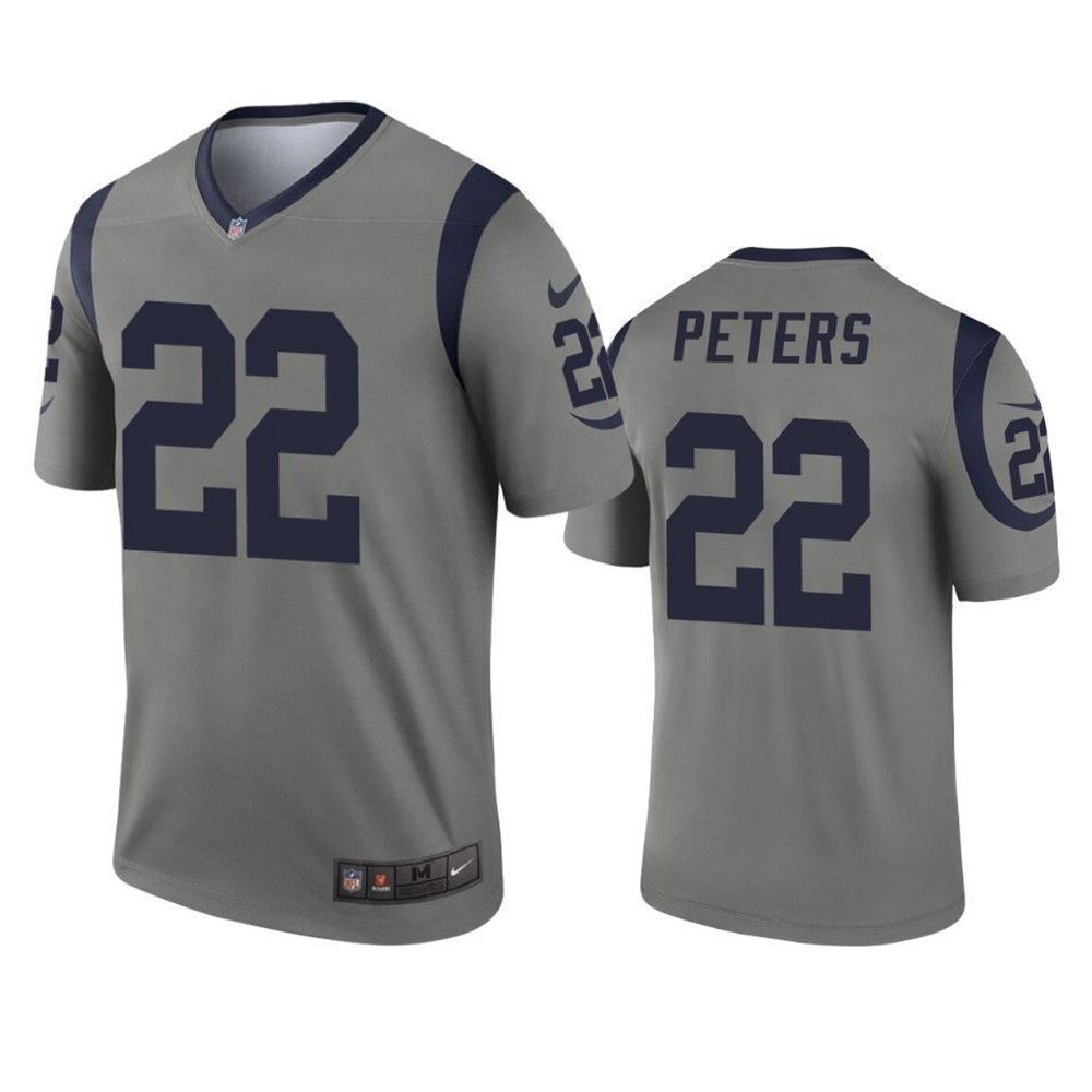 Los Angeles Rams Marcus Peters Gray Inverted Legend 3D Jersey 1wt7e