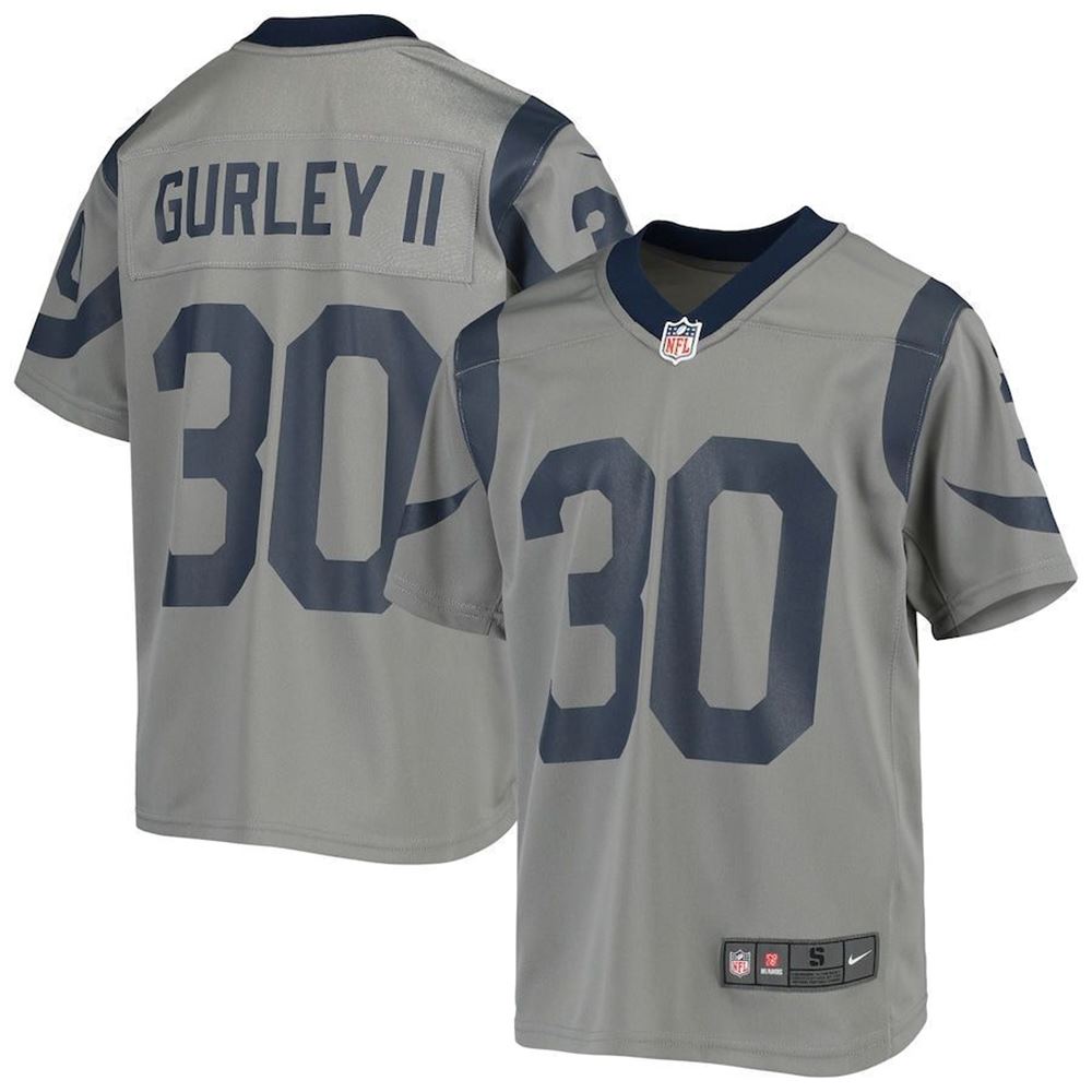 Los Angeles Rams Todd Gurley II Gray Inverted Game Jersey jersey mh86U