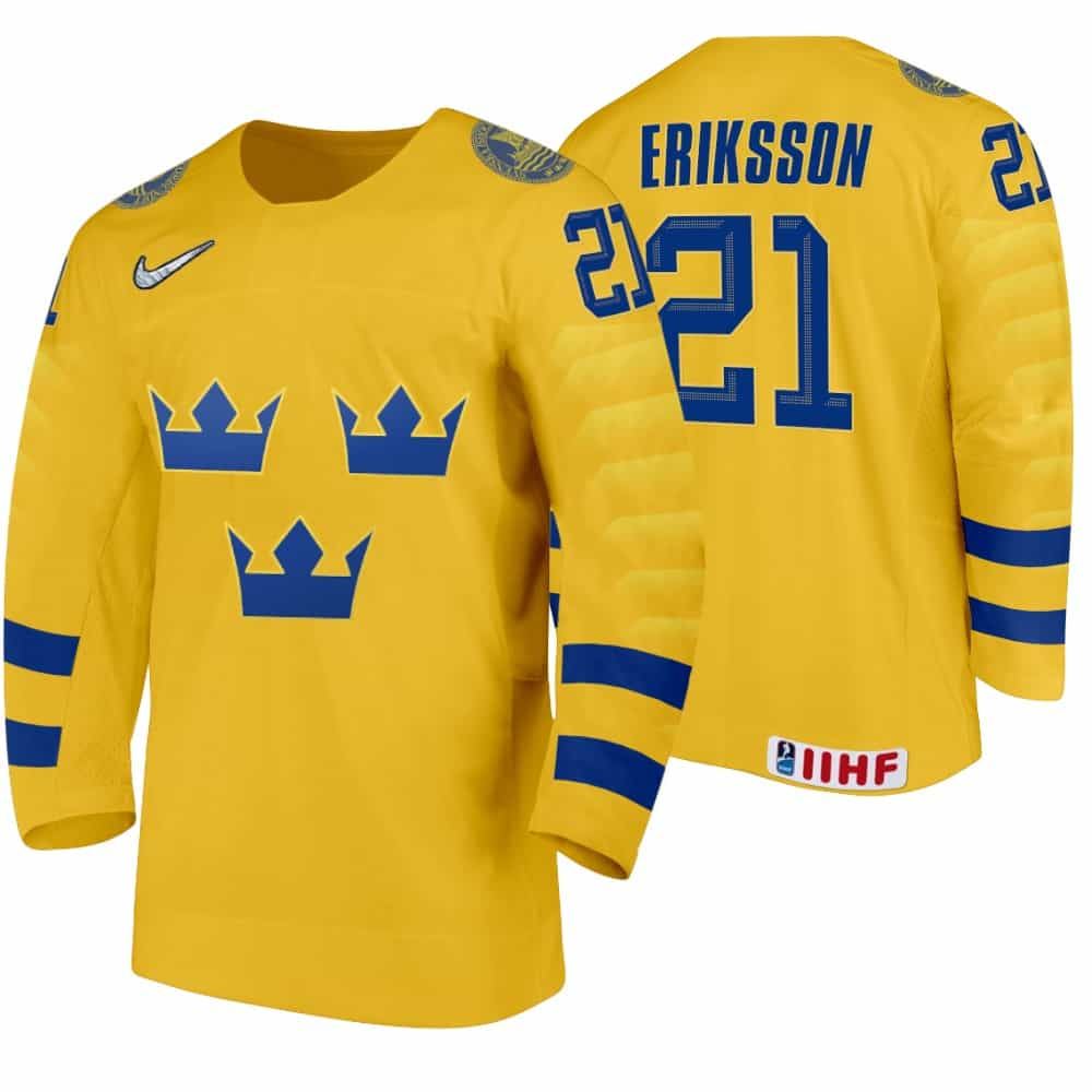 Loui Eriksson Home 2020 Iihf World Ice Hockey Men Is Yellow Jersey KqTu7