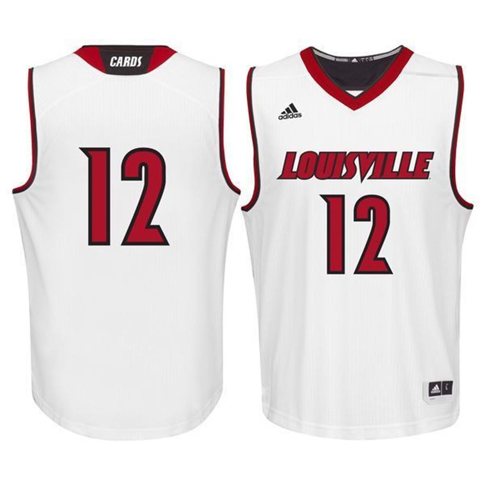 Louisville Cardinals 12 White Basketball 3D Jersey pCcZV