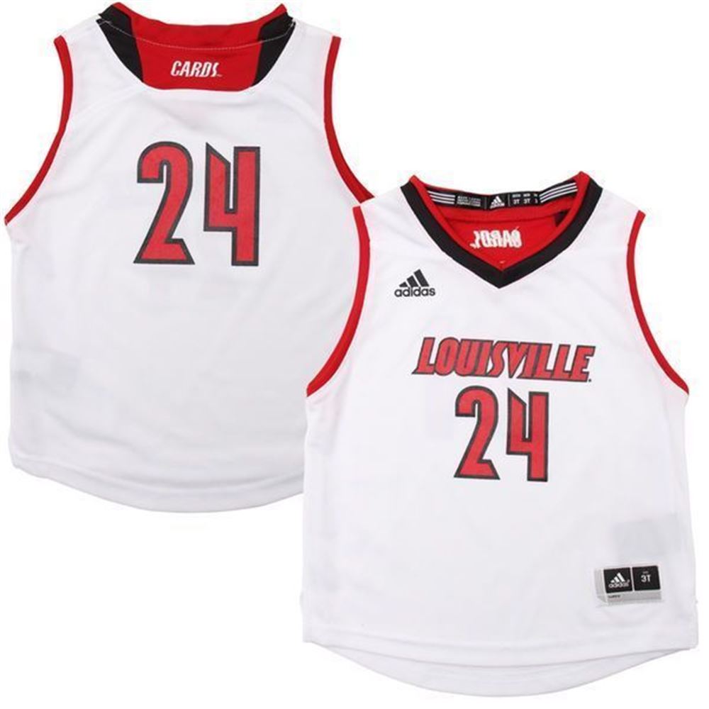 Louisville Cardinals 24 White Basketball 3D Jersey MLzZd