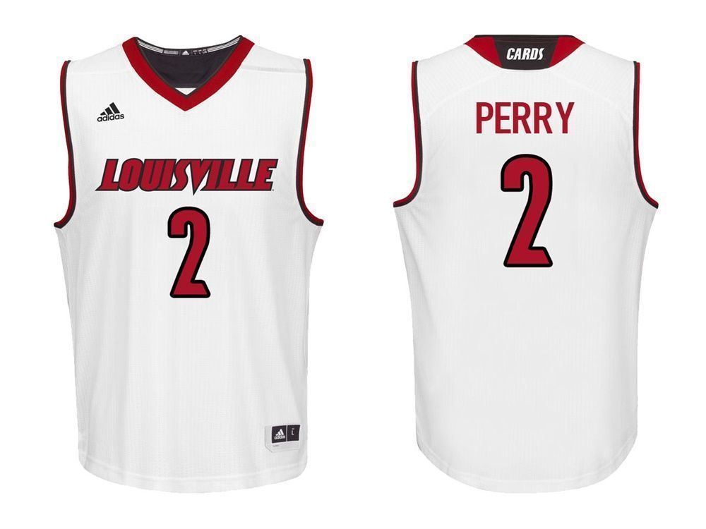 Louisville Cardinals White Darius Perry College College Basketball Jersey