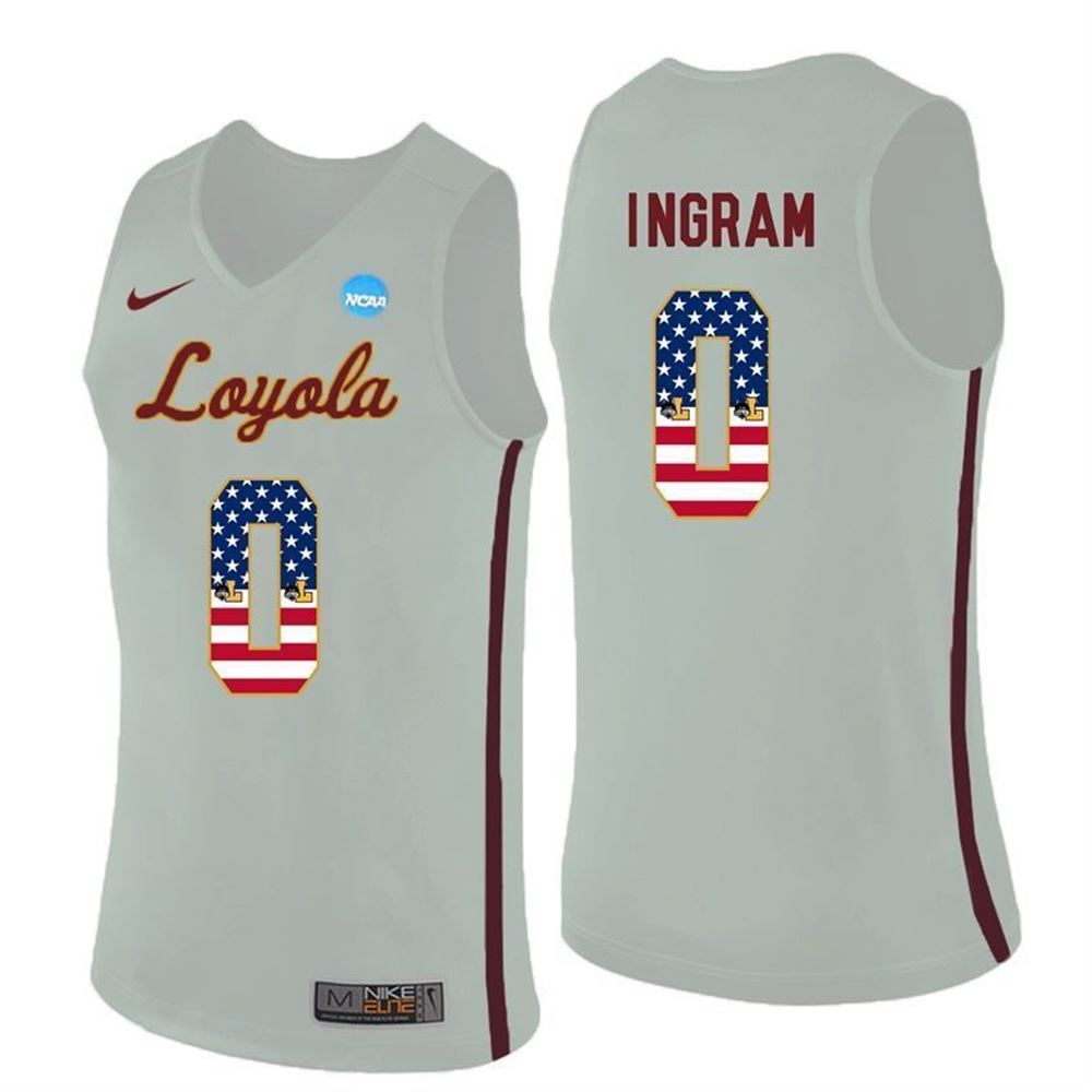 Loyola Ramblers White Donte Ingram Us Flag 3D Jersey tiWEa