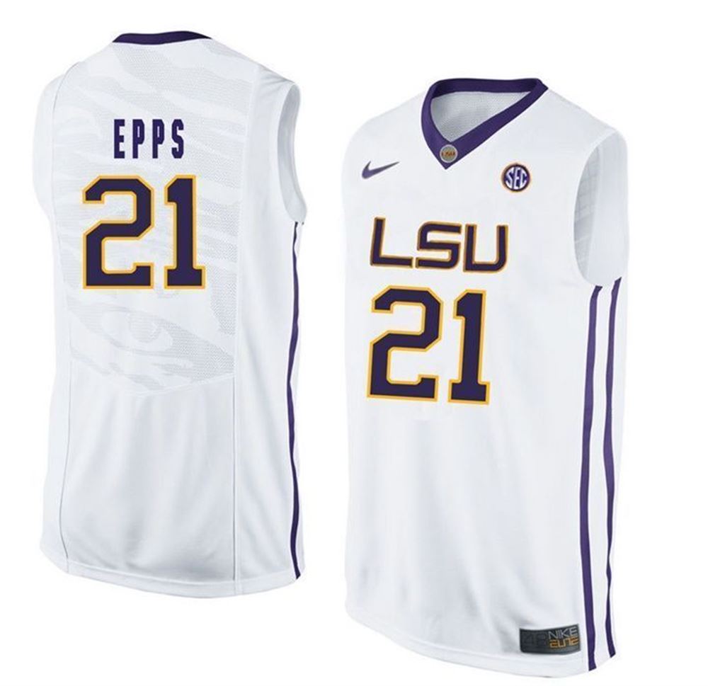 Lsu Tigers White Aaron Epps Ncaa Basketball 3D Jersey cAFHK
