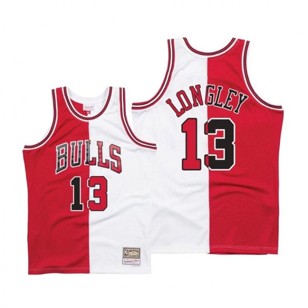 Luc Longley 13 Bulls Split Vintage Jersey 98aNk