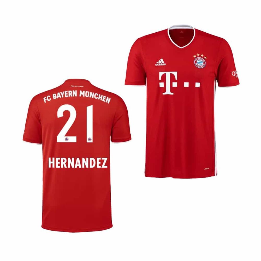 Lucas Hernandez Bayern Munich Home Jersey Short Sleeve Red 2020 21 0a kN0DG
