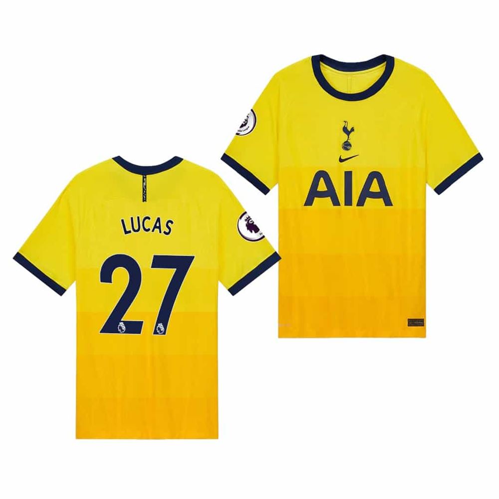 Lucas Moura Tottenham Hotspur Third Jersey Vapor Match Yellow 2020 21 tzX6B