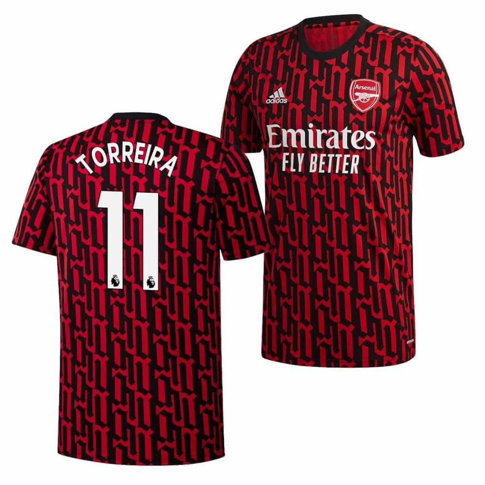 Lucas Torreira Arsenal Pre Match Jersey Short Sleeve Red 2020 21 XyFSJ