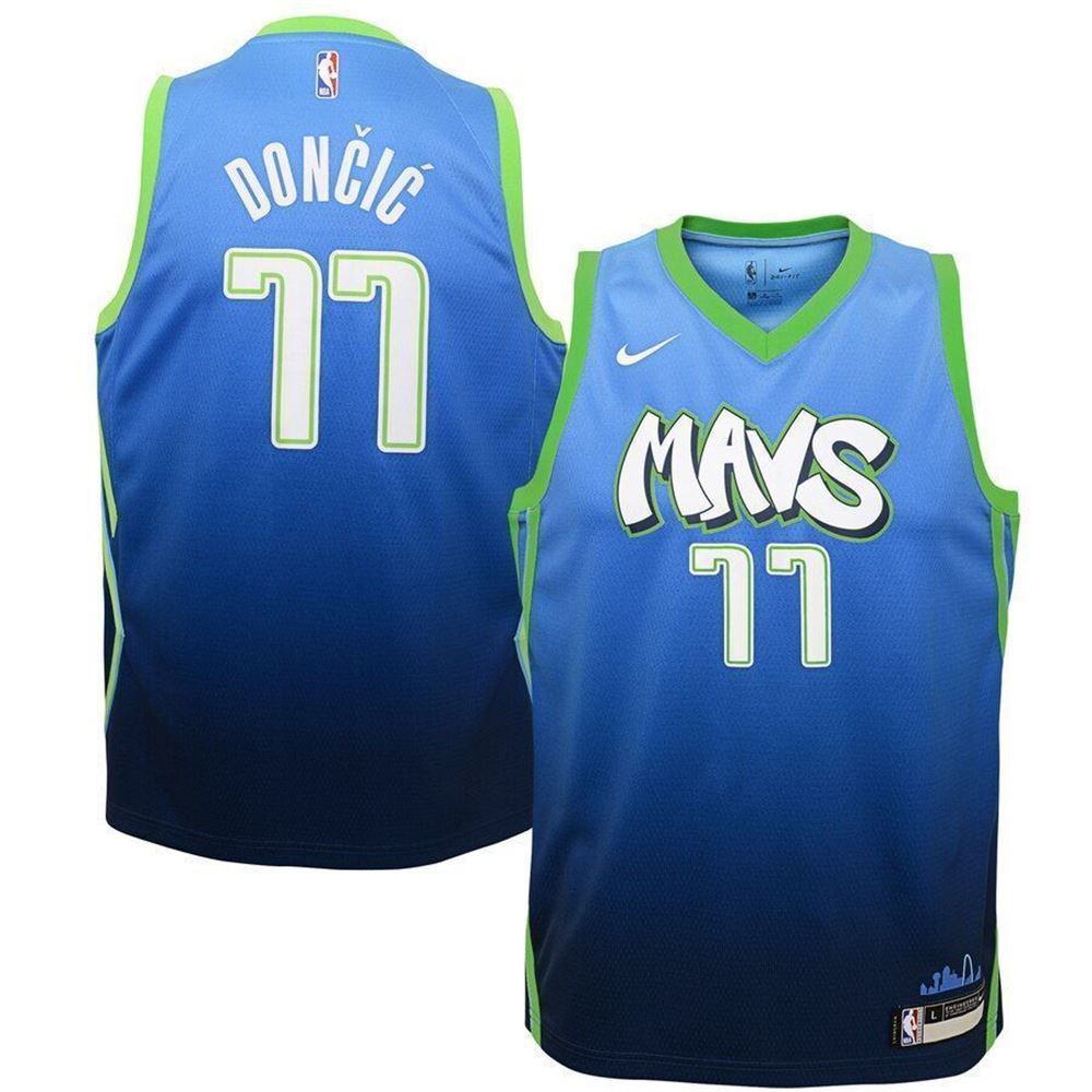 Luka Doncic Dallas Mavericks Preschool 2021 City Edition Replica Jersey jersey Blue UIRDg