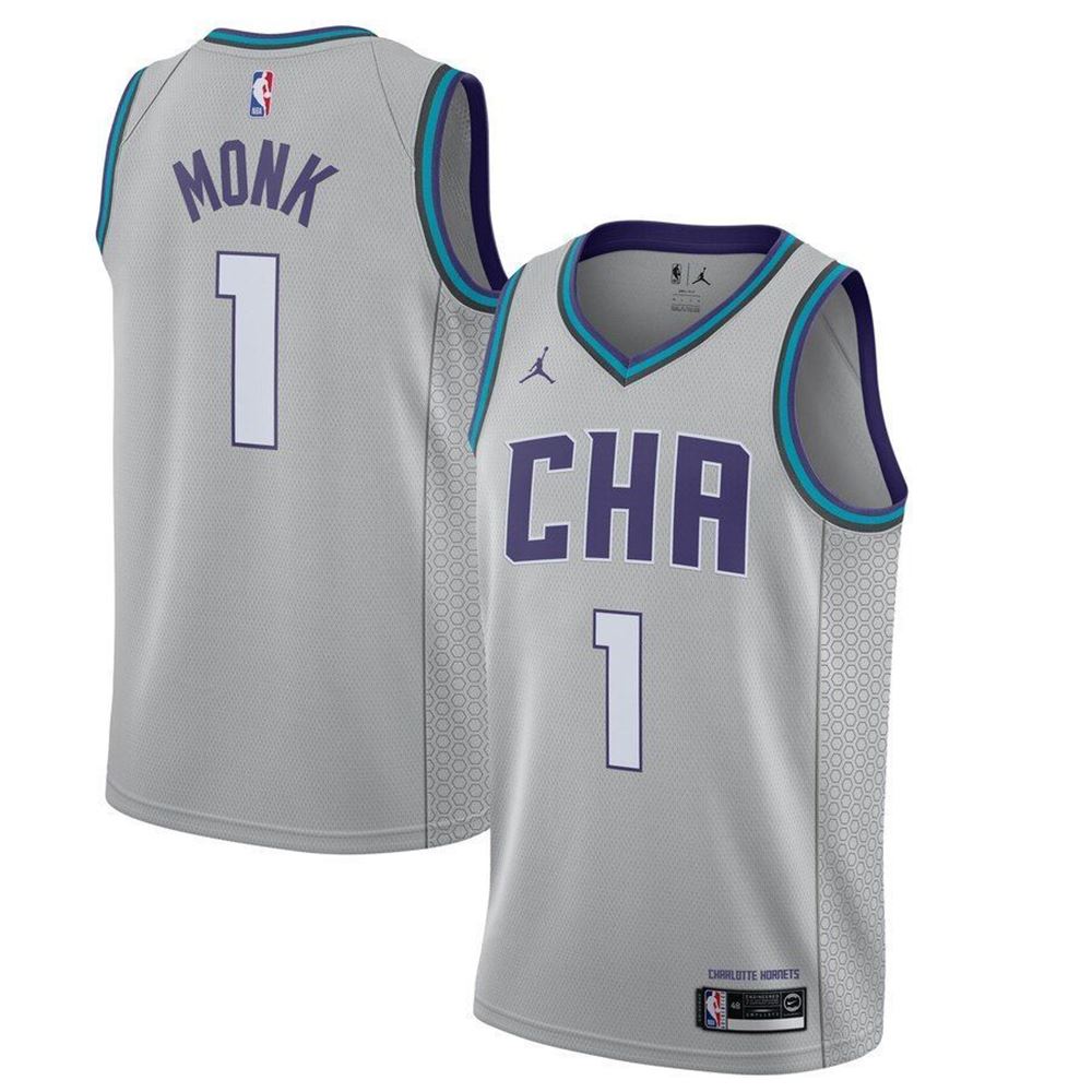 Malik Monk Charlotte Hornets Jordan Brand 202122 Finished City Edition Swingman Gray 3D Jersey DluU9