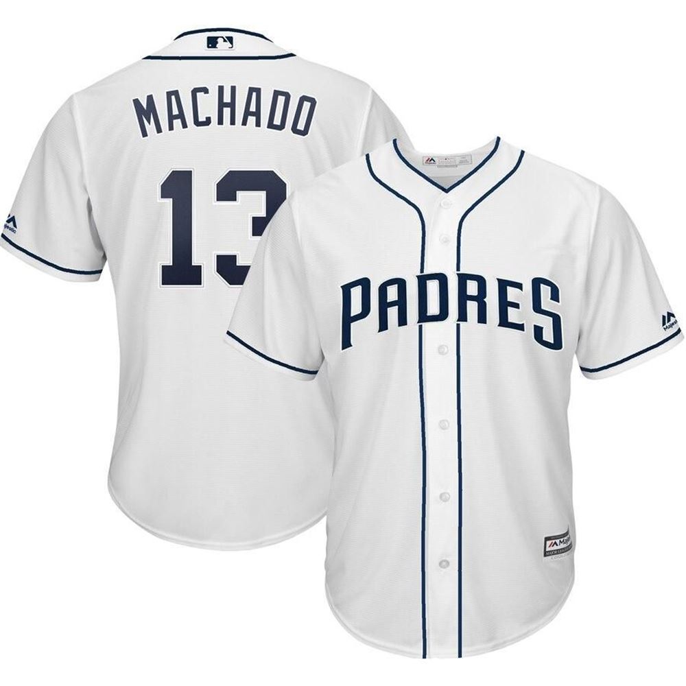 Manny Machado San Diego Padres Majestic Official Cool Base Player Jersey White MLB Jersey