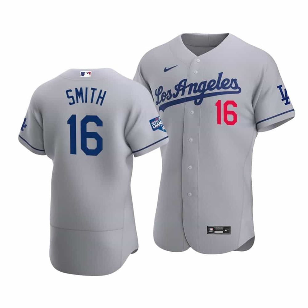 Men Is Dodgers Will Smith Gray 2020 World Series Champions Road Jersey
