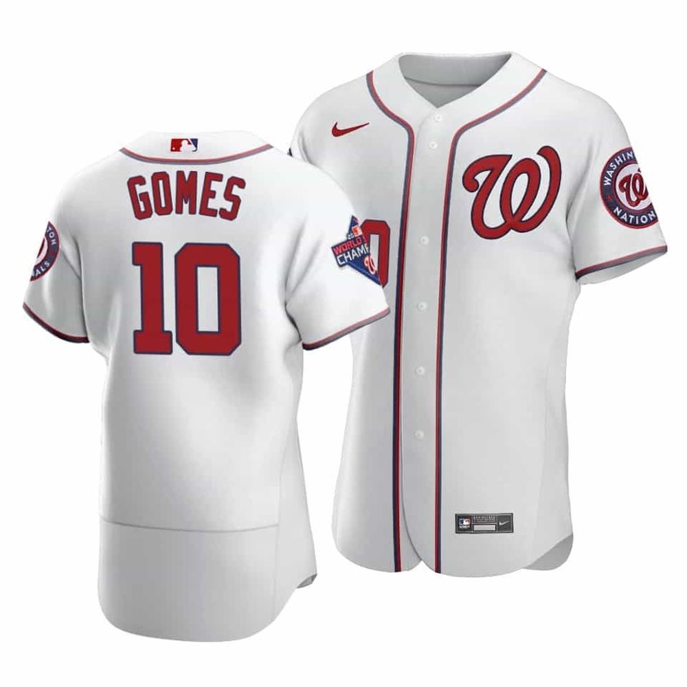 Men Is Nationals Yan Gomes 2020 White Patch Jersey
