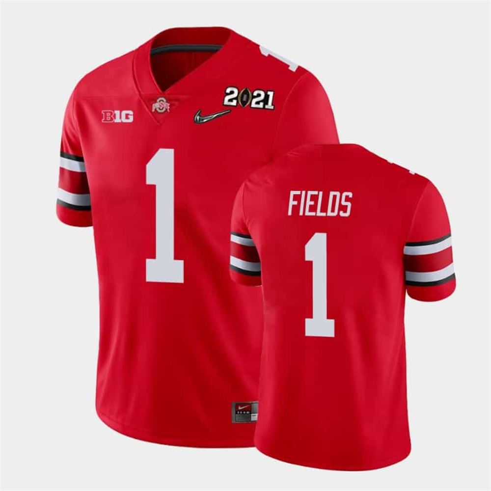 Men Is Ohio State Buckeyes Justin Fields 2021 National Championship Scarlet Jersey