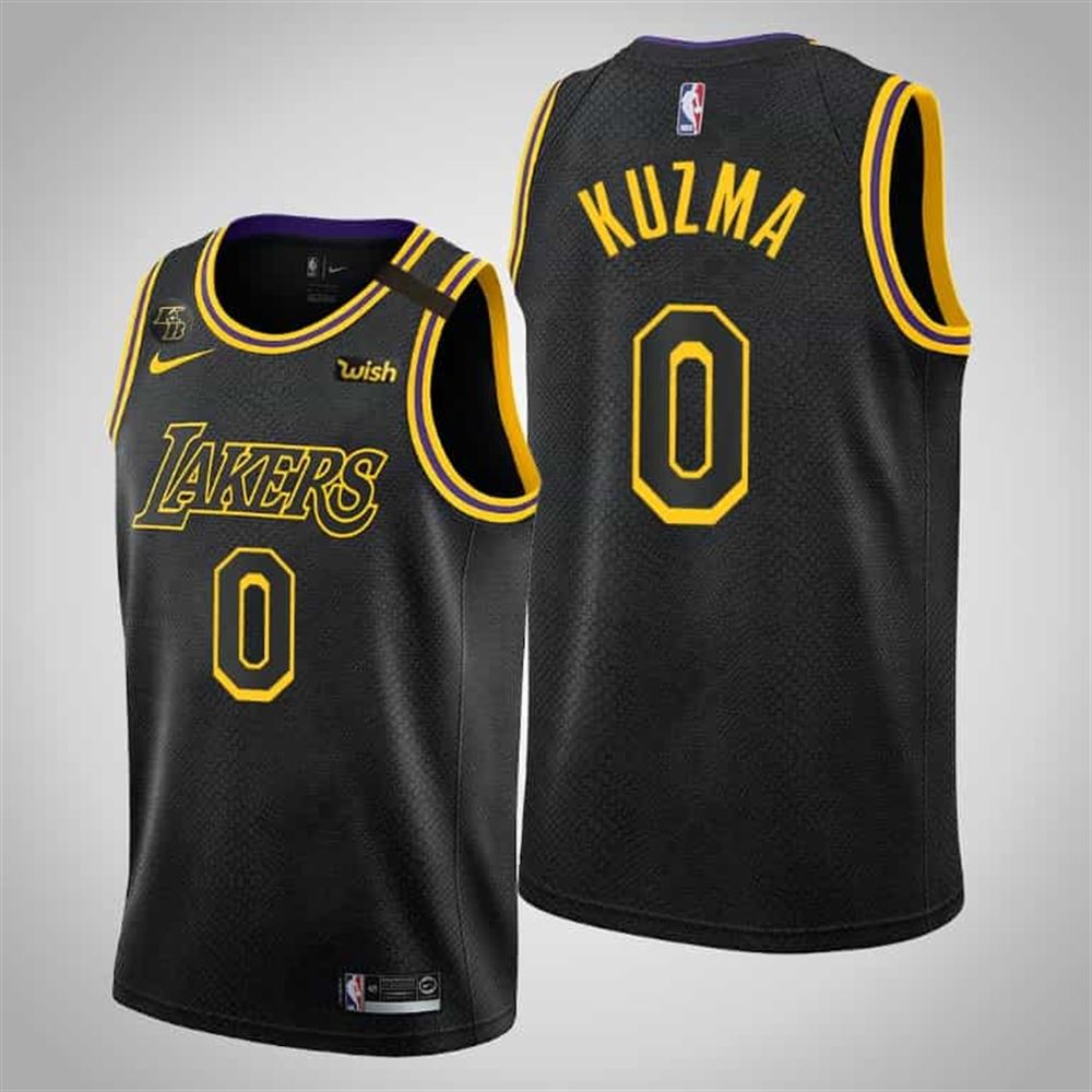 Men Lakers Kyle Kuzma Black Kobe Tribute Jersey 2020 Playoffs Edition Mk3nC