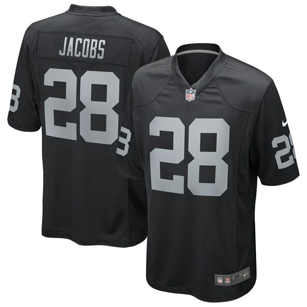 Men Oakland Raiders Josh Jacobs Nike Black Game Jersey m8Y0j