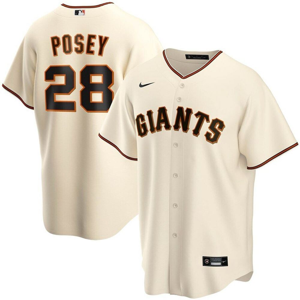 Men San Francisco Giants Buster Posey Cream Player Jersey