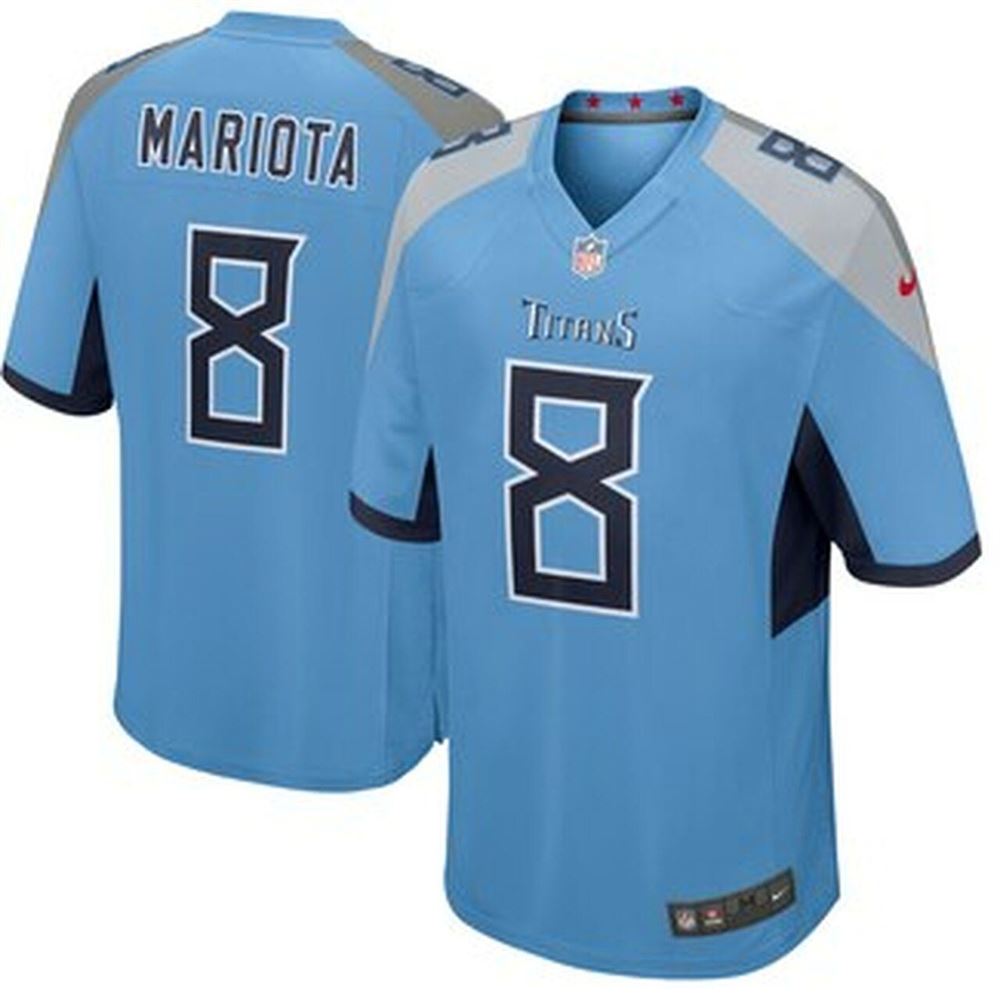 Men Tennessee Titans Marcus Mariota Light Blue Game Jersey