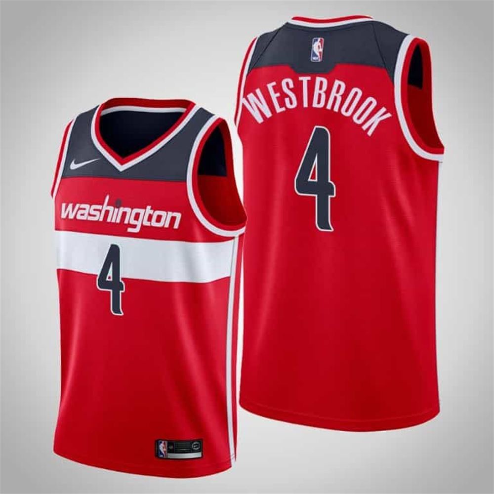 Men Wizards Russell Westbrook 2020 21 Red 2020 Trade Jersey Icon